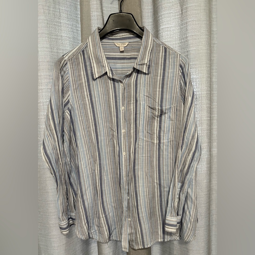 LUCKY BRAND Blue Stripe Blouse
